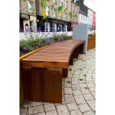 Bespoke benches, seats, curved benches, corten planters, bollards, cycle stands, and water filling station by Larkin Engineering at Donegal Diamond Donegal